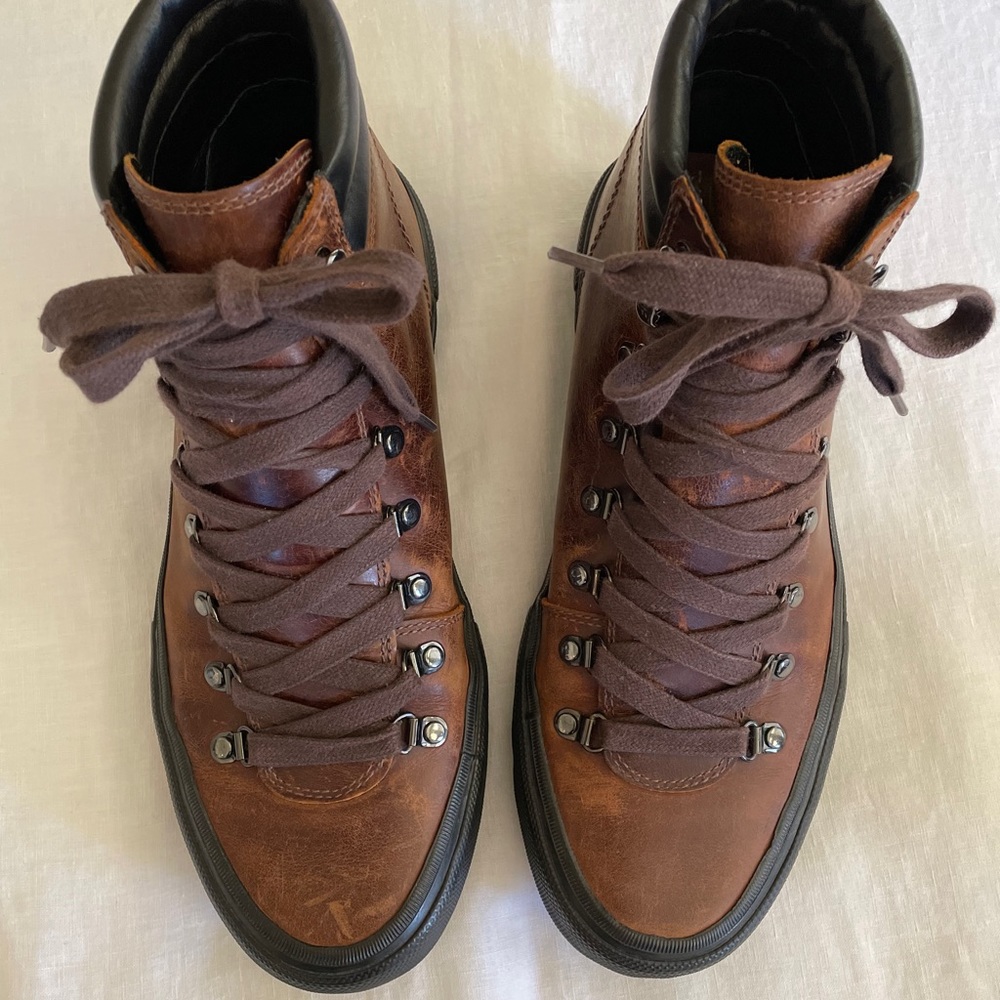 Frye Brown Leather Lace-Up Hiking Boots